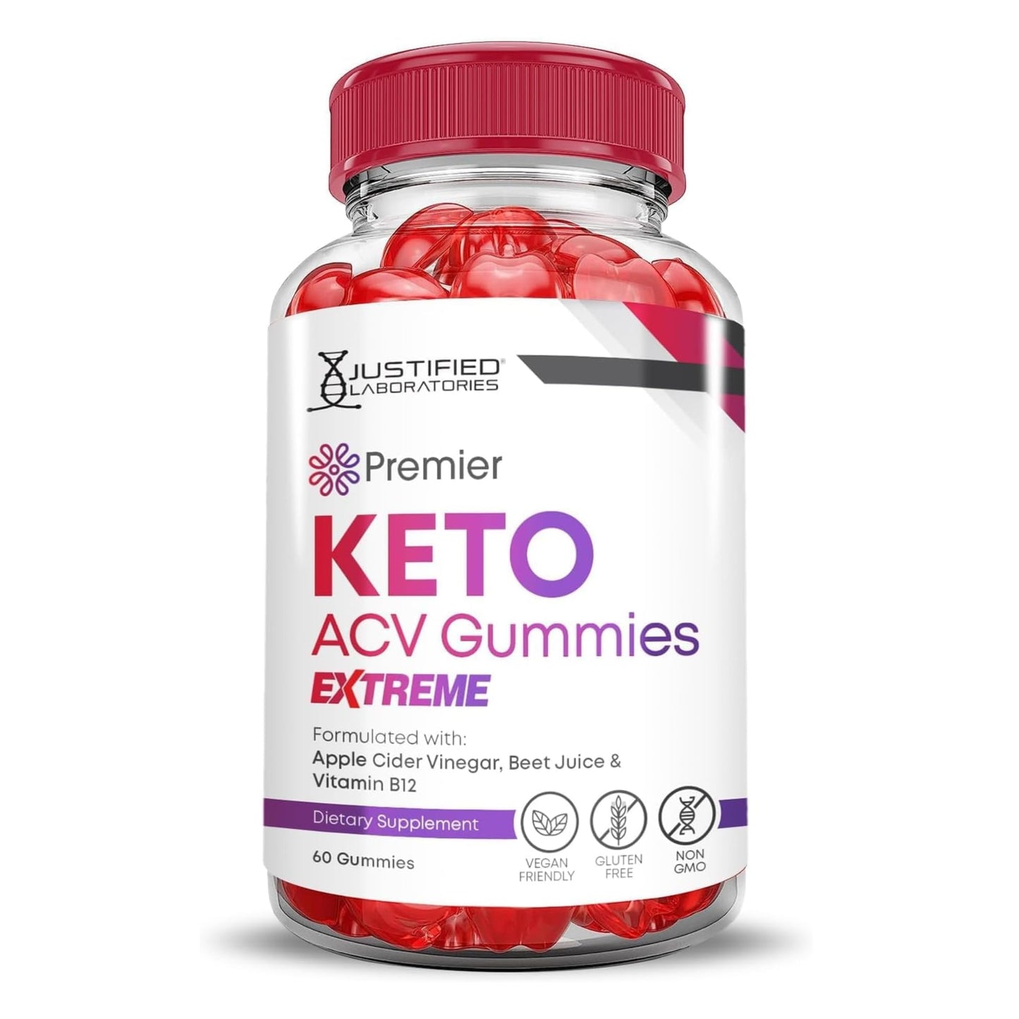Justified Laboratories Premier Keto ACV Gummies Extreme 60 Count