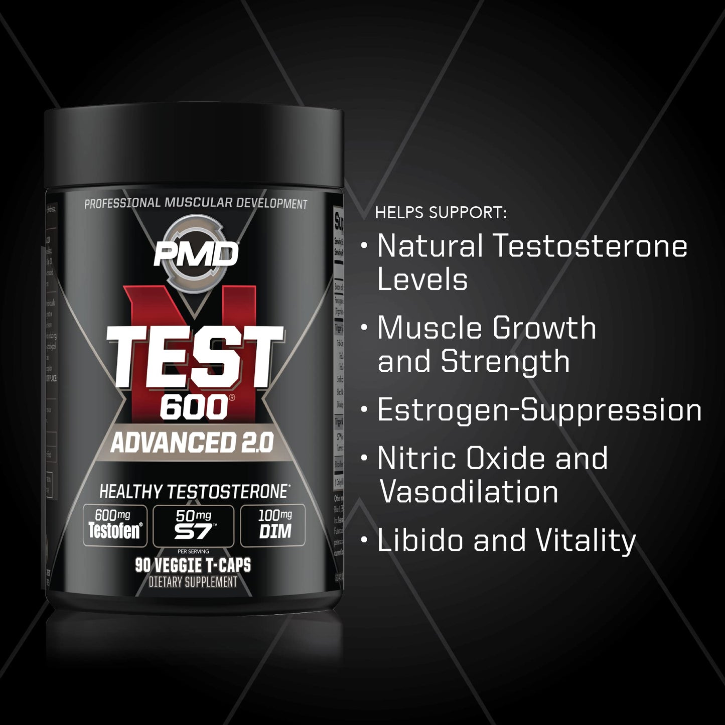 PMD Sports N-Test 600 Advanced Nitric Oxide Support Capsules, 90 Capsules