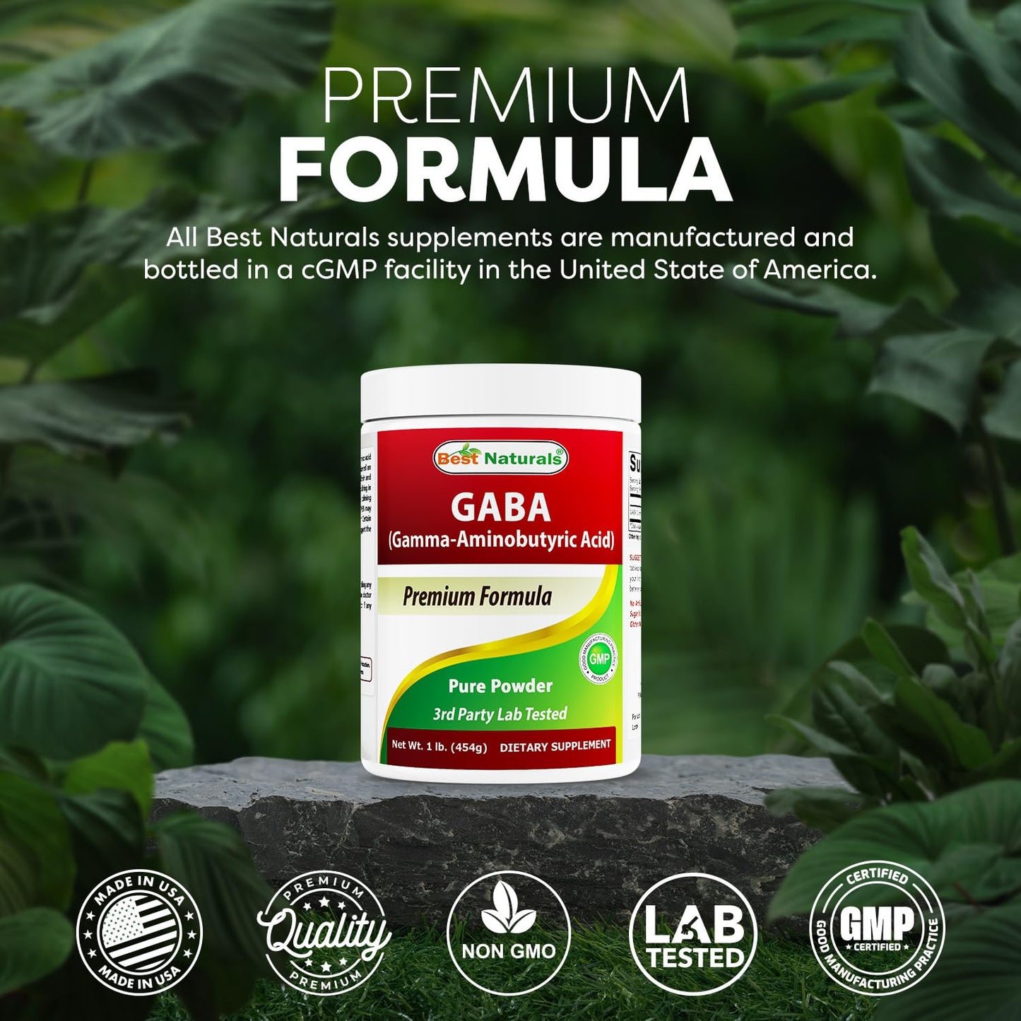 Best Naturals GABA (Gamma Aminobutyric Acid) Pure Powder, 16 oz