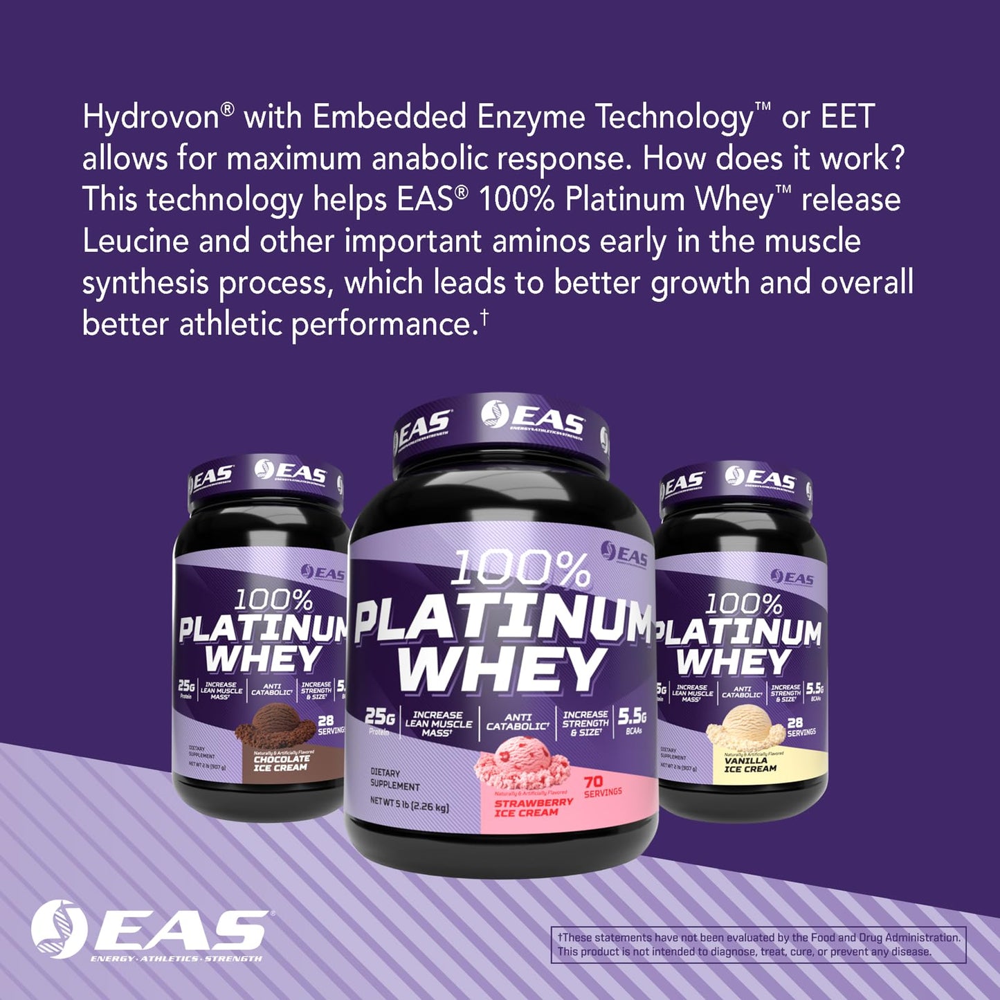 Experimental and Applied Sciences 100% Platinum Whey Protein Powder, Vanilla Ice Cream, 32 Servings
