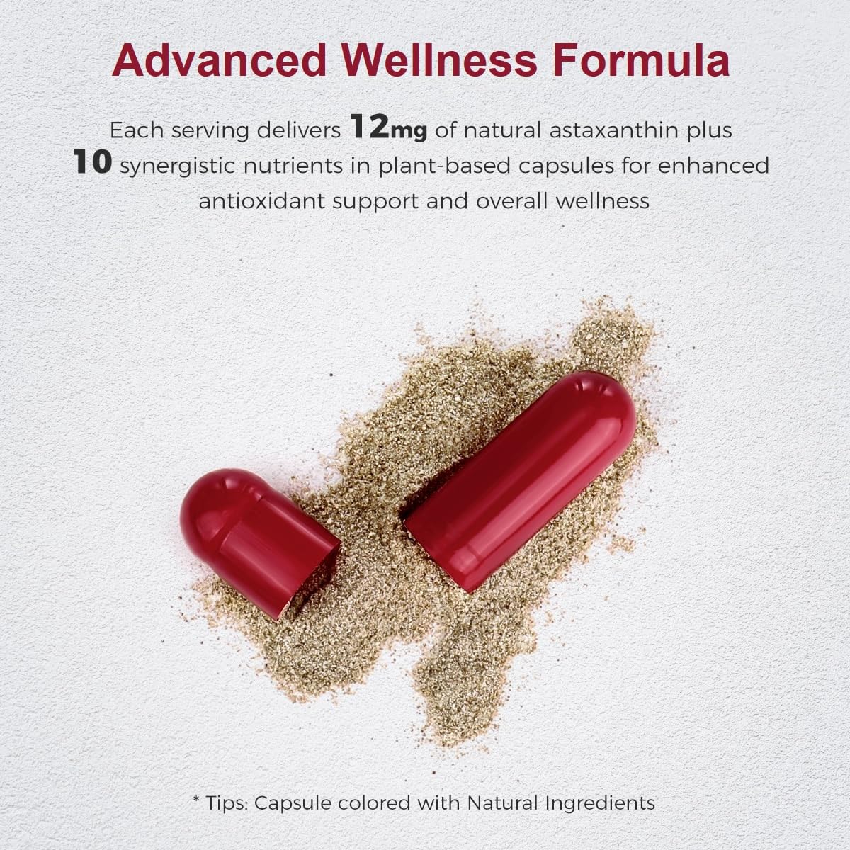 AiVital Astaxanthin 12mg from Microalgae Capsule, 60 Count