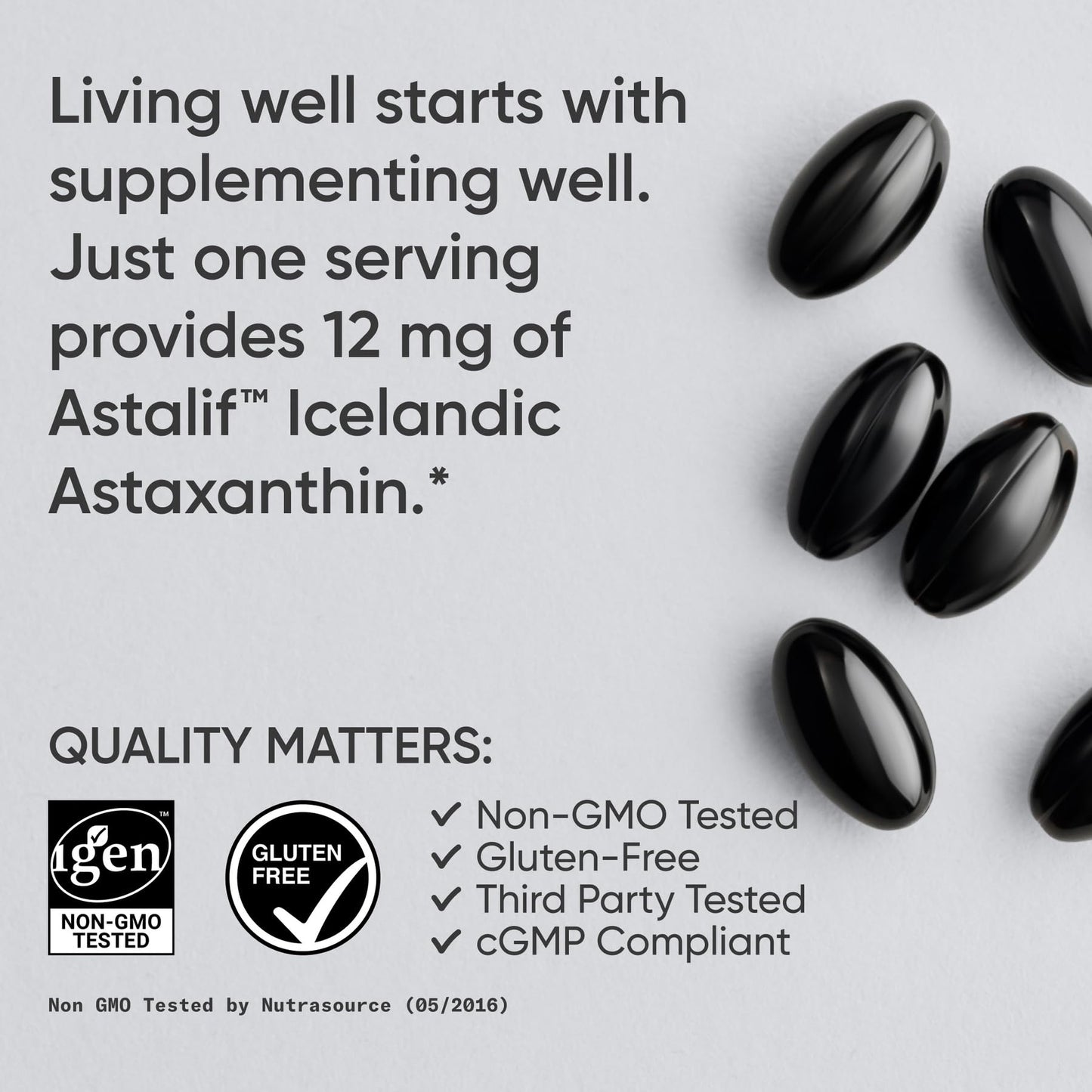 Sports Research Icelandic Astaxanthin 12mg w/Coconut Oil Softgel 60 Count