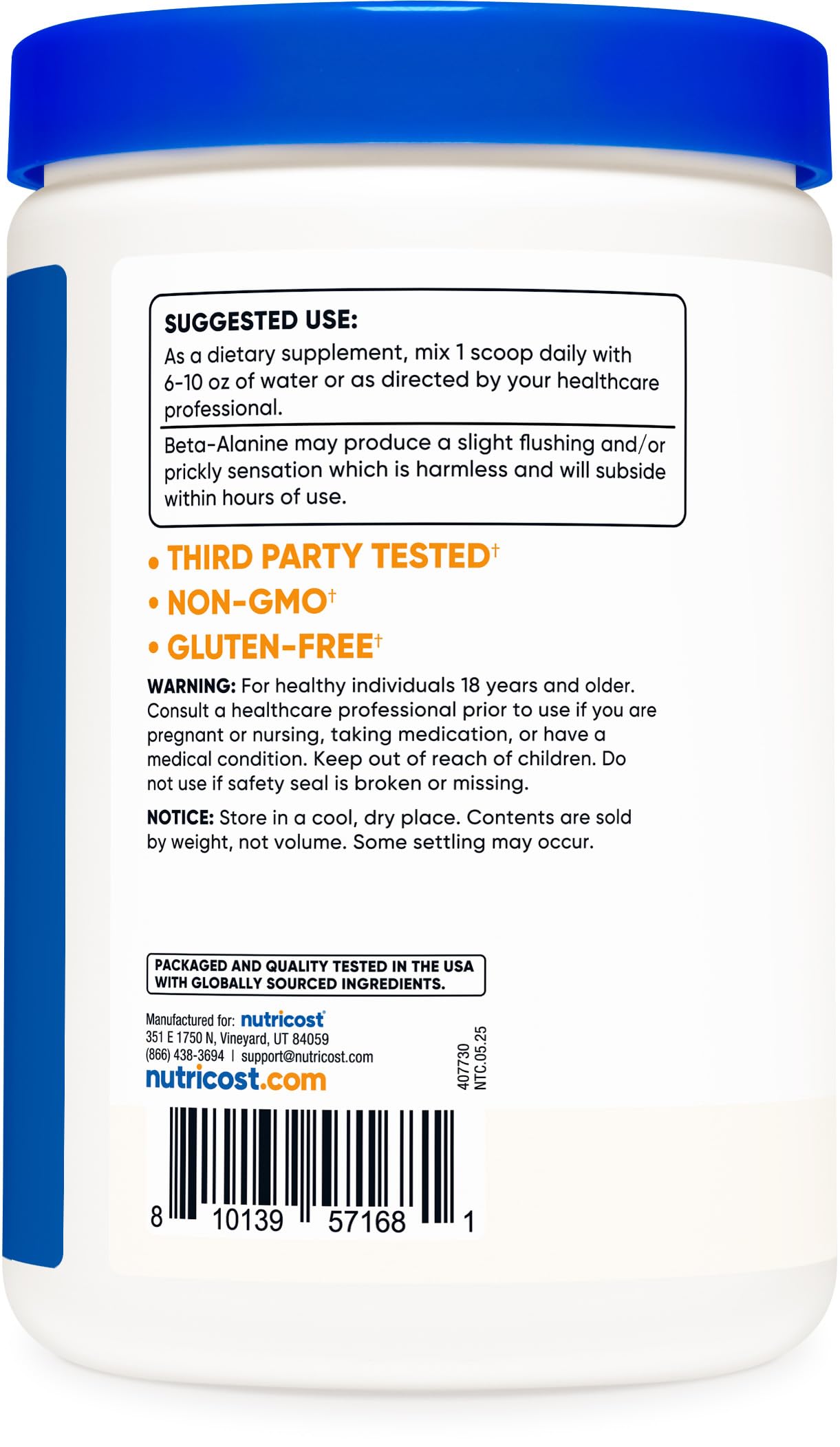 Nutricost Beta Alanine Powder 1.1 lb
