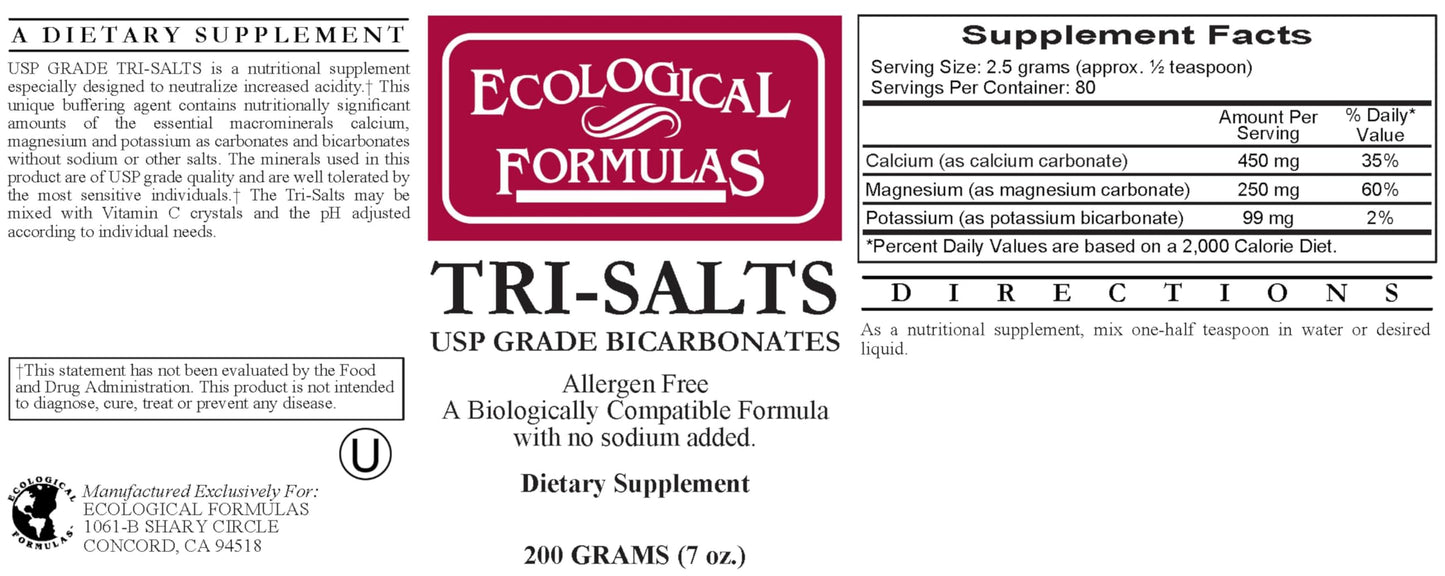 Ecological Formulas Tri Salts Calcium Magnesium Potassium Powder 14 oz