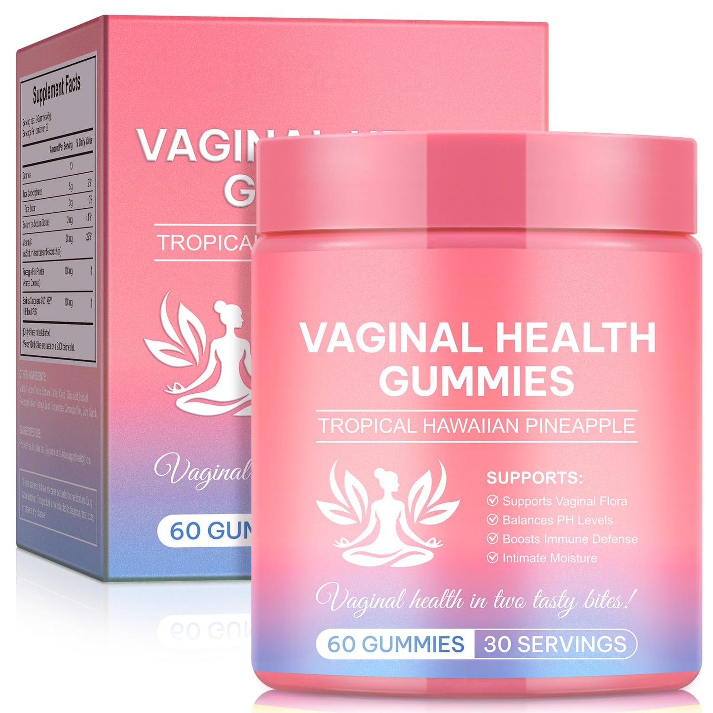 ADSBJUX Vaginal Probiotics Pineapple Gummies for Women, 60 Count