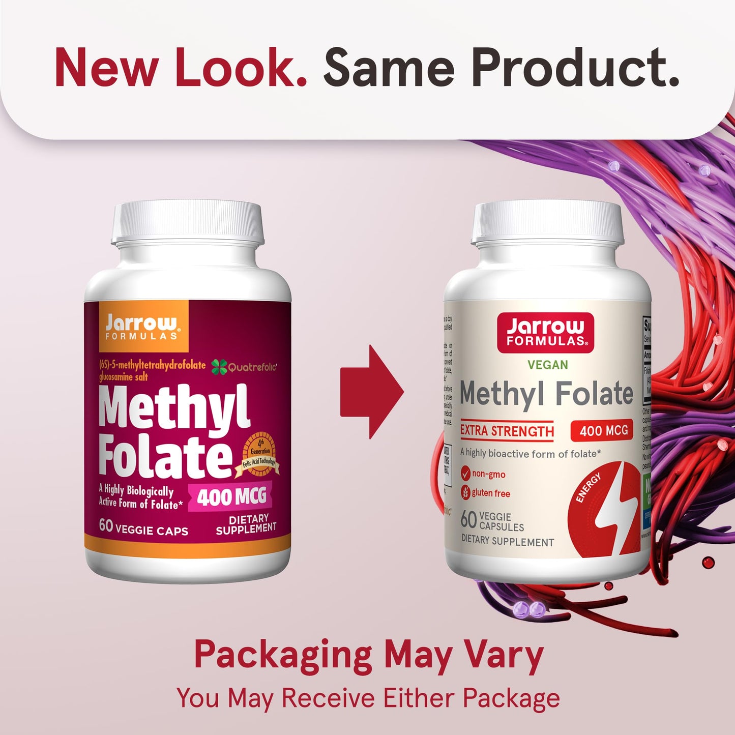 Jarrow Formulas Extra Strength Methyl Folate 400 mcg Capsule, 60 Count
