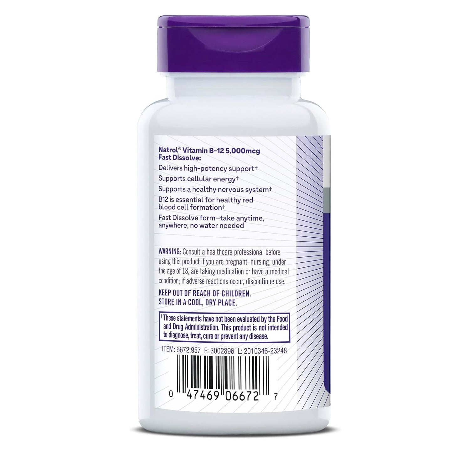 Natrol Vitamin B12 5000mcg Tablet, 100 Tablets