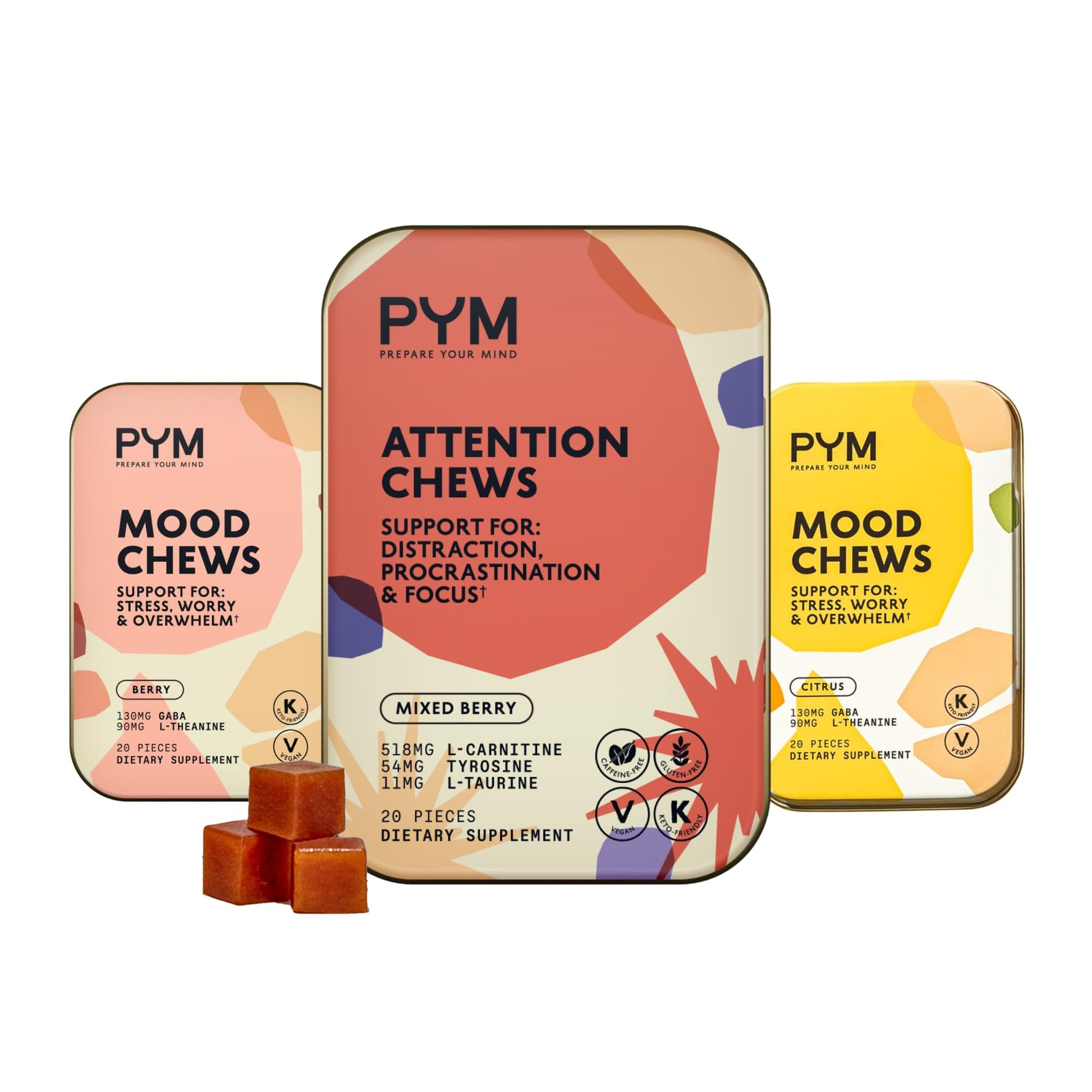 PYM Health Chews Variety Pack Gummy, 60 Count