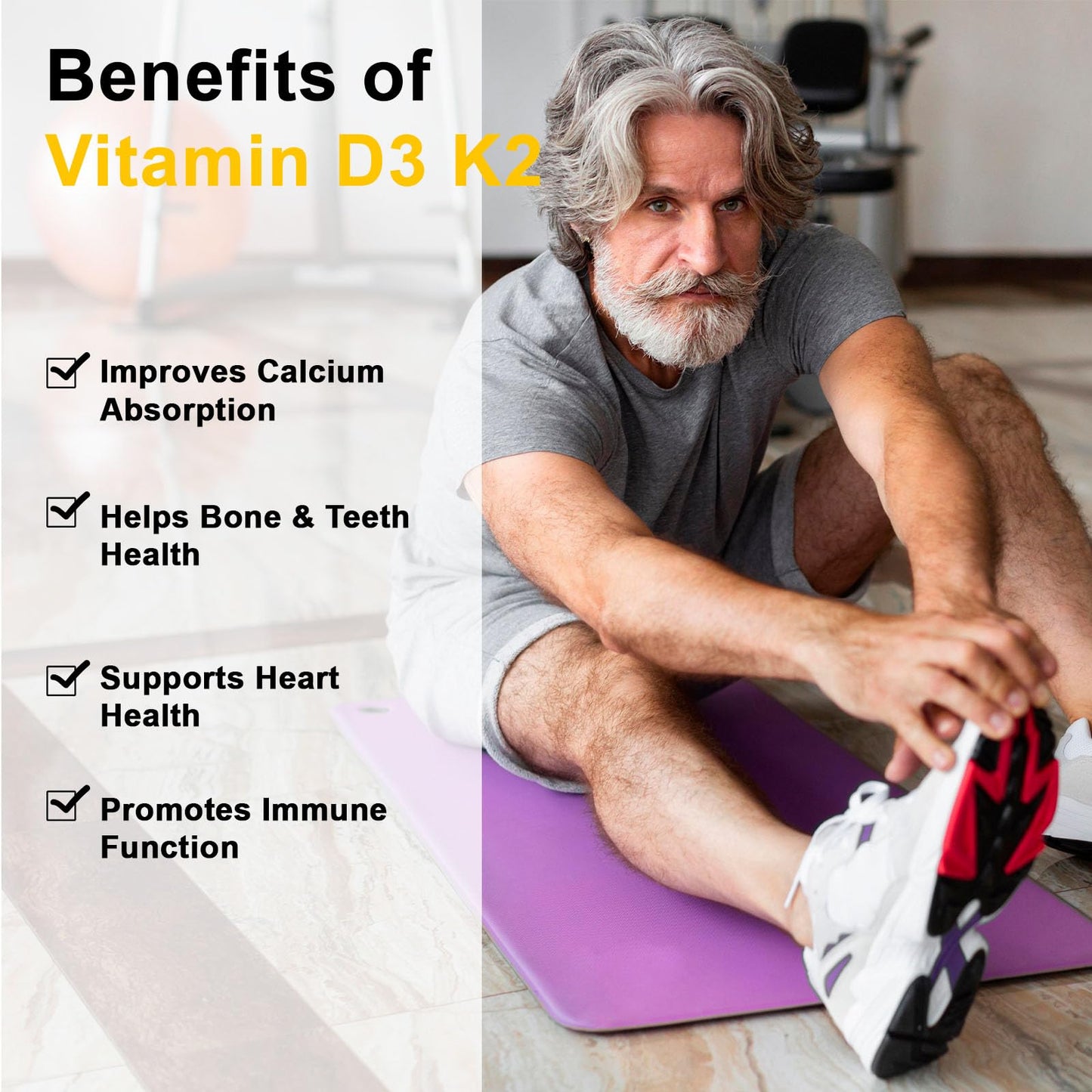 Novafun Vitamin D3 K2 Softgels 90 Count
