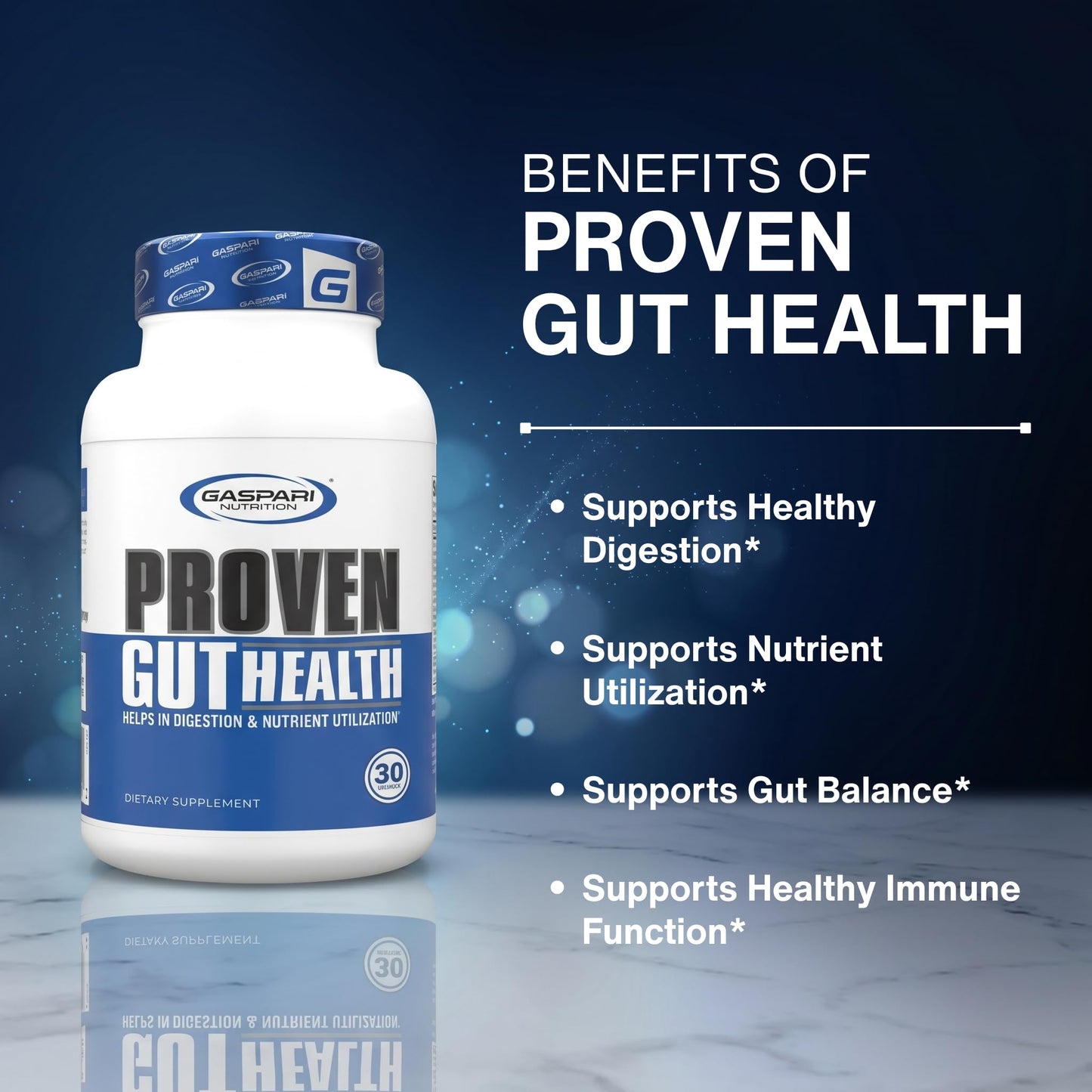 Gaspari Nutrition Proven Gut Health Prebiotics and Probiotics Sports Digestion and Nutrient Utilization Capsule 30 Count