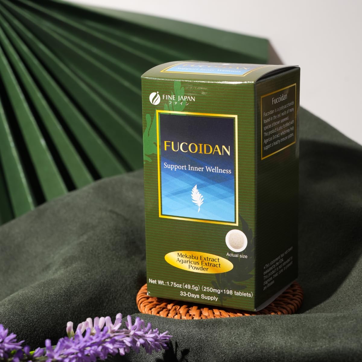 FINE JAPAN Fucoidan with Wakame Seaweed Extract & Agaricus Extract 198 Tablets