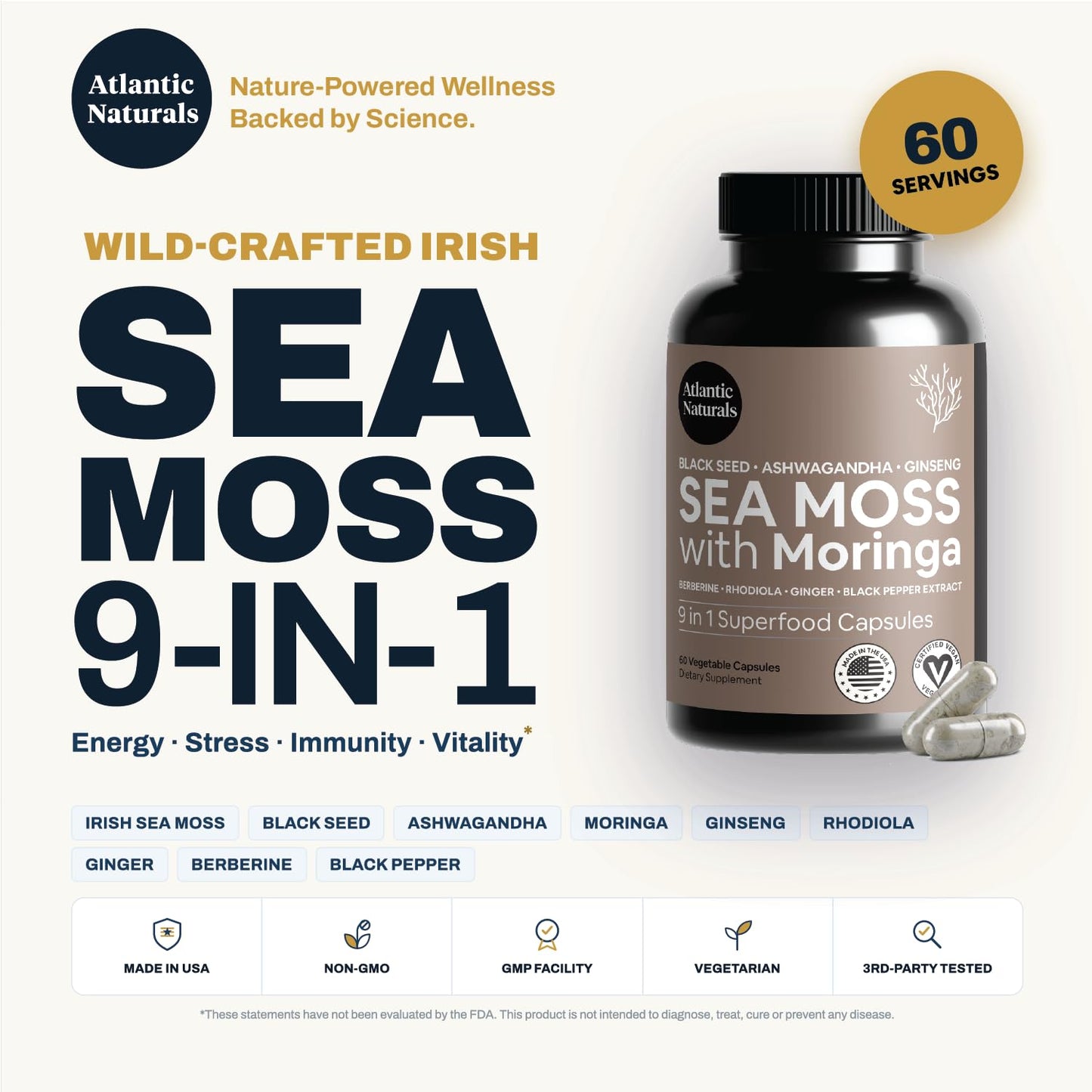 Atlantic Naturals Sea Moss Softgels 60 Count