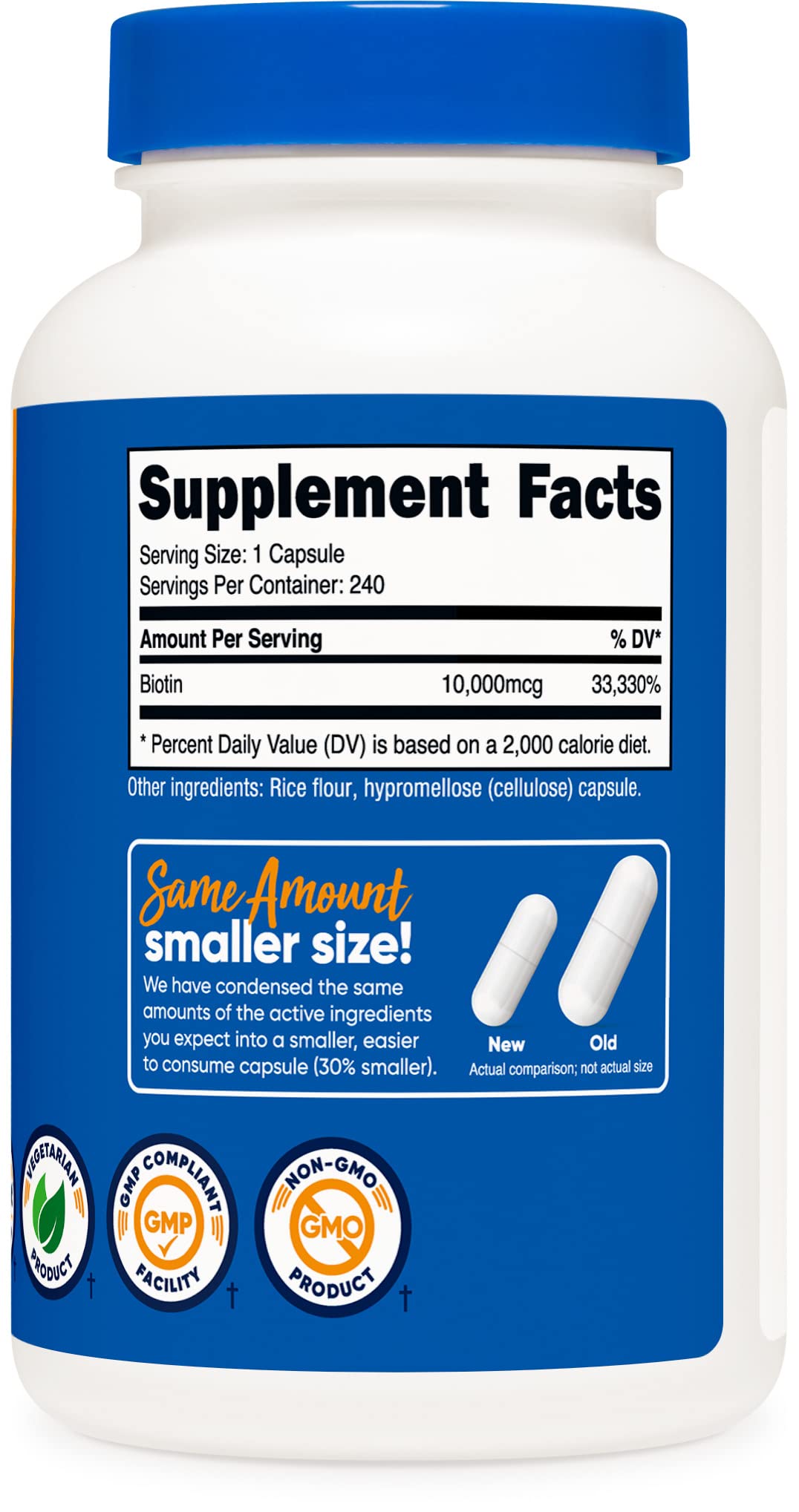 Nutricost Biotin (Vitamin B7) 10,000mcg Capsules 720