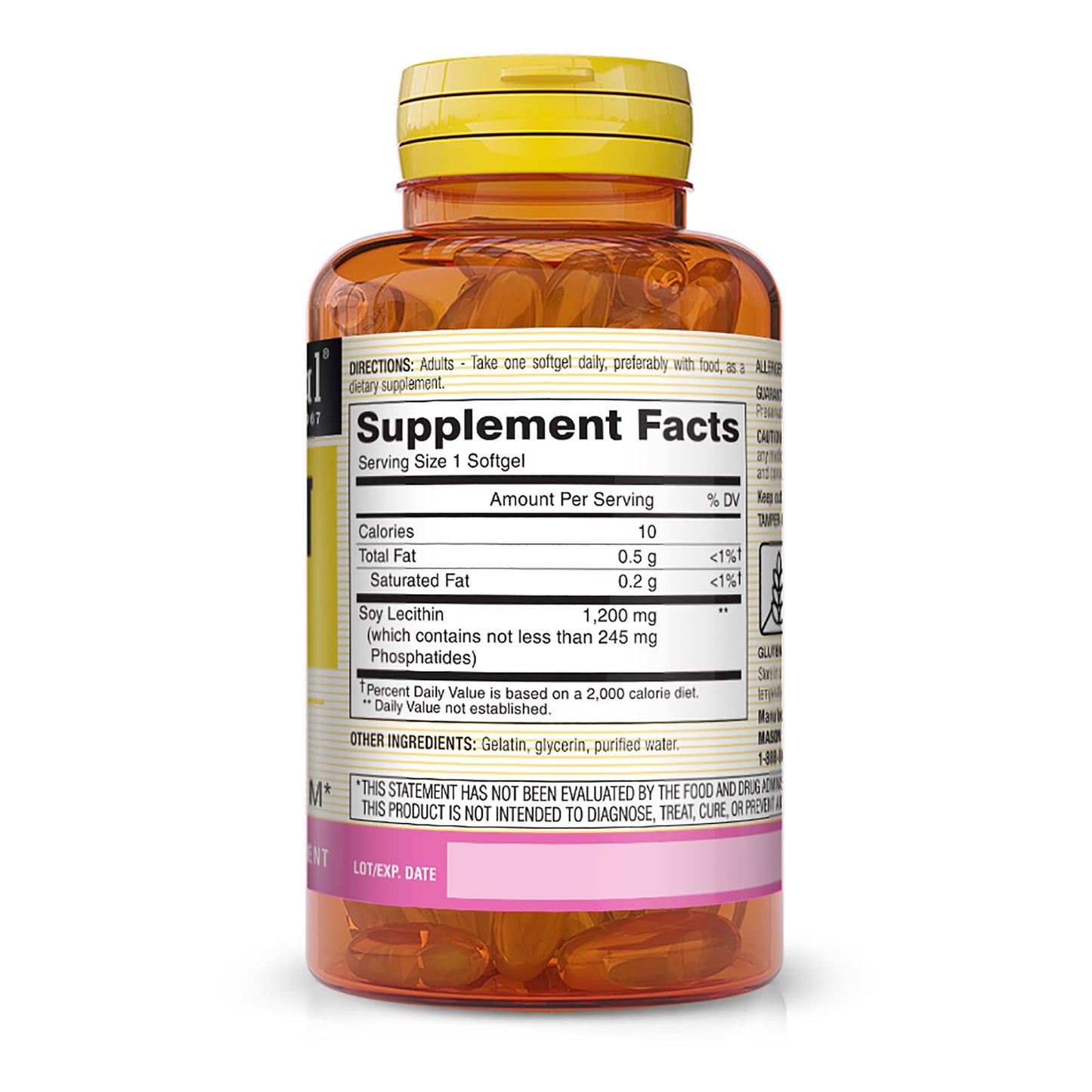 Mason Natural Lecithin 1200 mg Softgels, 100 Count
