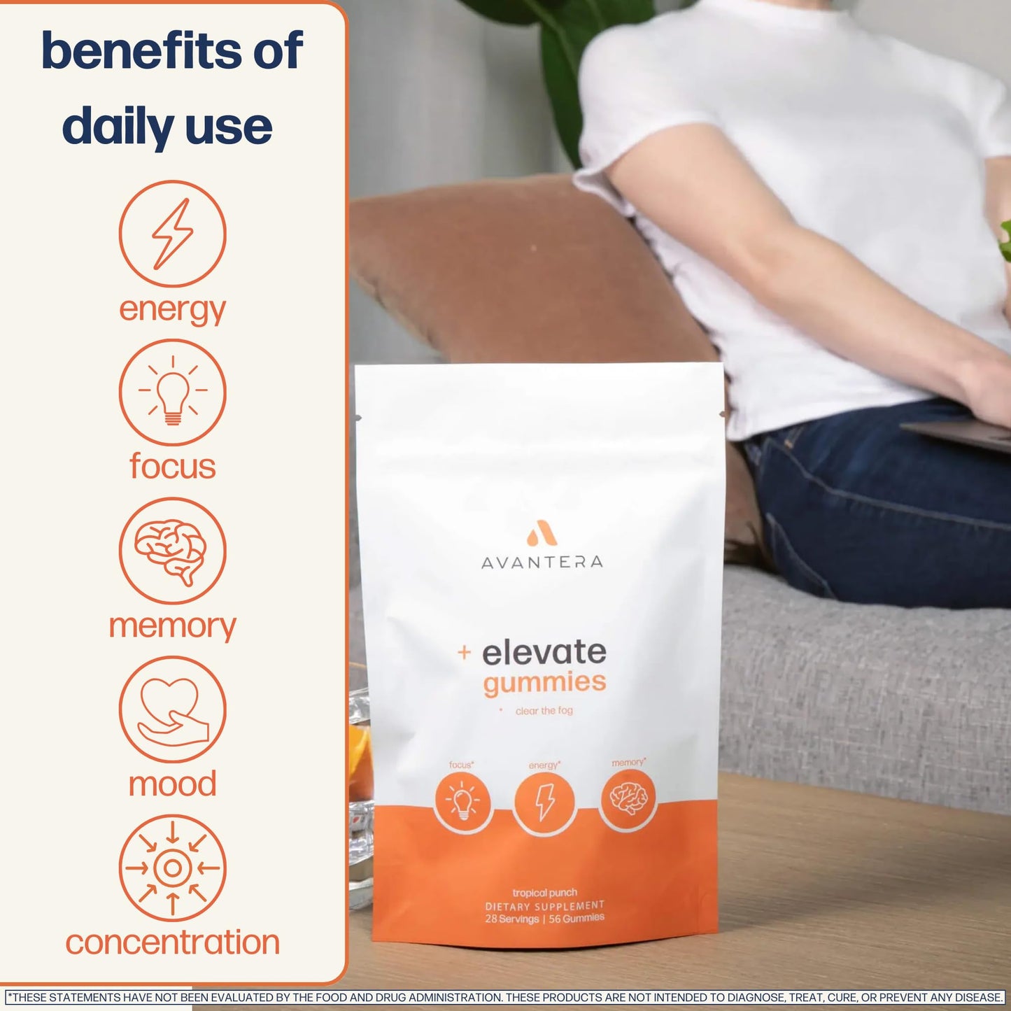 Avantera Elevate Nootropic Gummies 60 Count