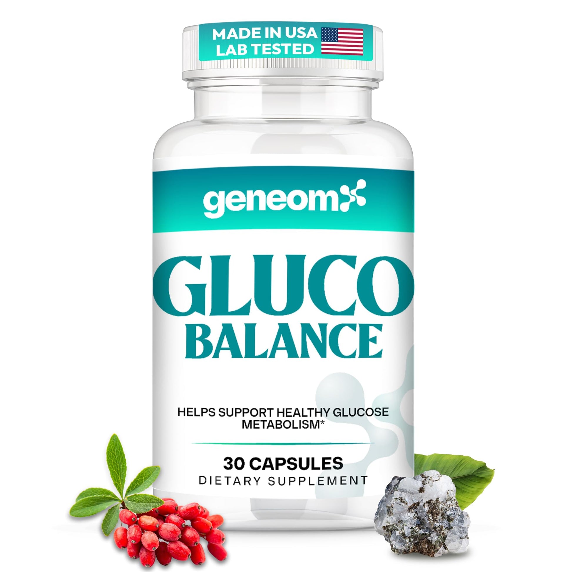 Geneomx Gluco Balance Blood Glucose Support Capsules, 30 Count