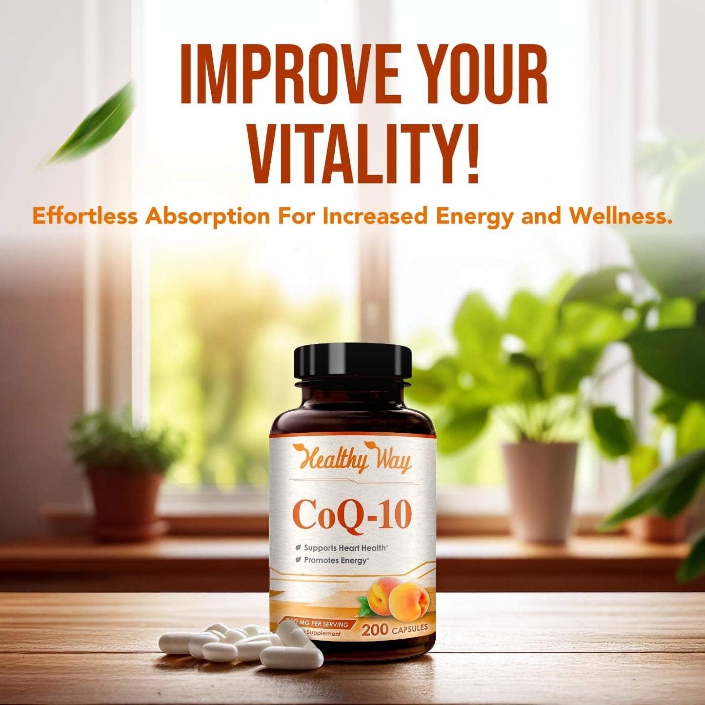 HealthyWayRx Coenzyme Q10 200mg Capsules, 200 Count