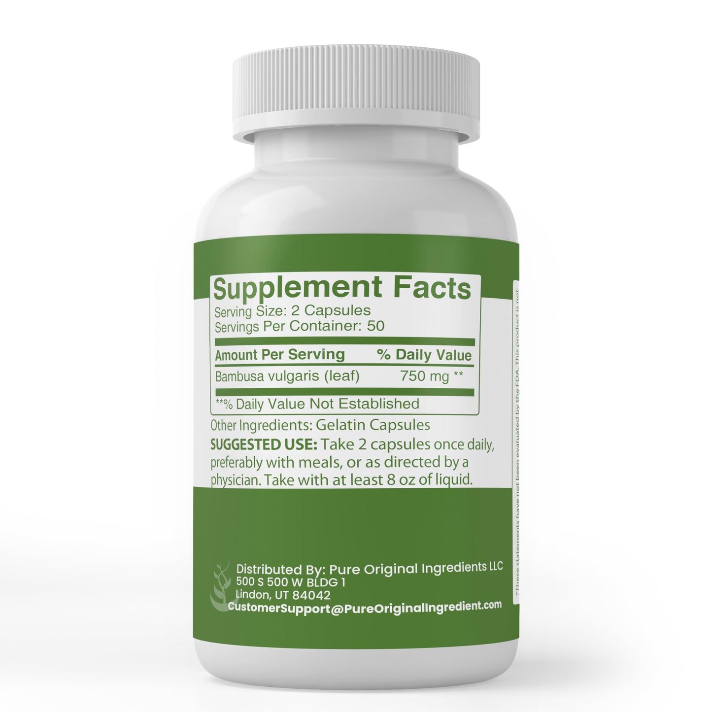 Pure Original Ingredients Bamboo Extract Capsules 100