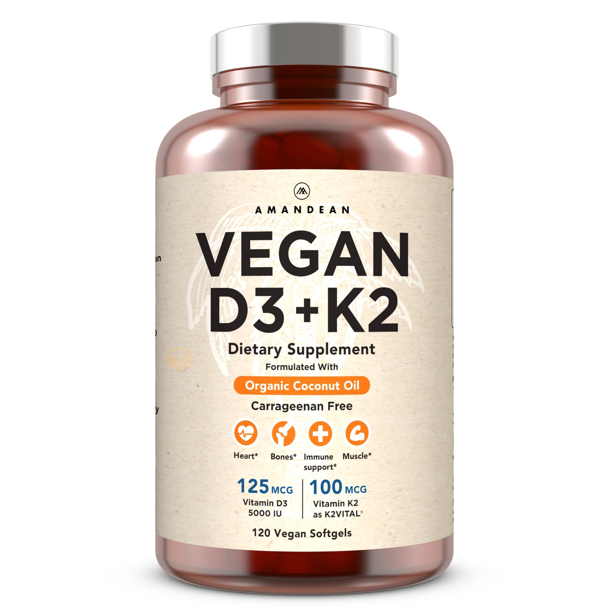 AMANDEAN Vitamin D3 K2 Softgels 120