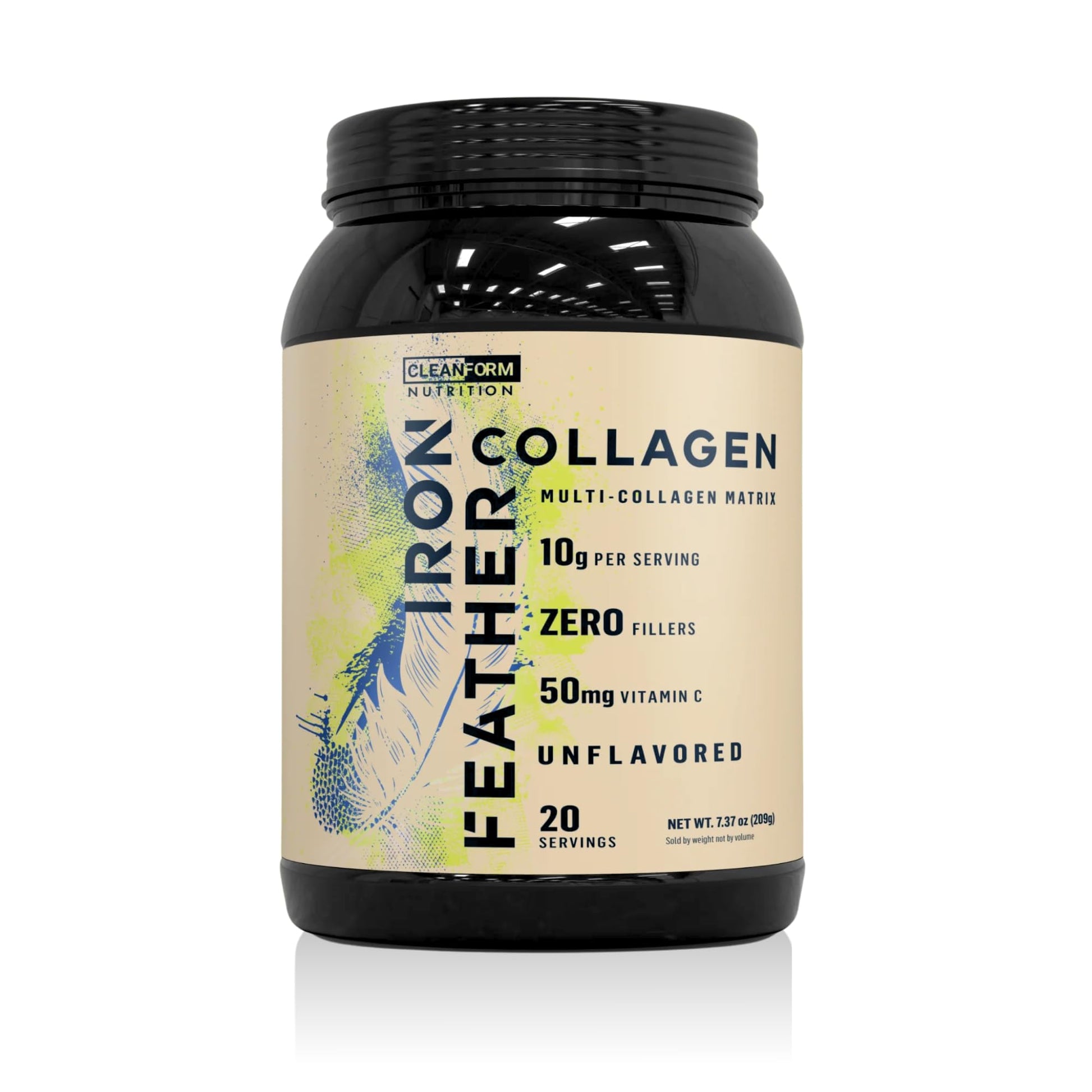 CleanForm Nutrition Iron Feather Collagen Powder 10.32 Ounce