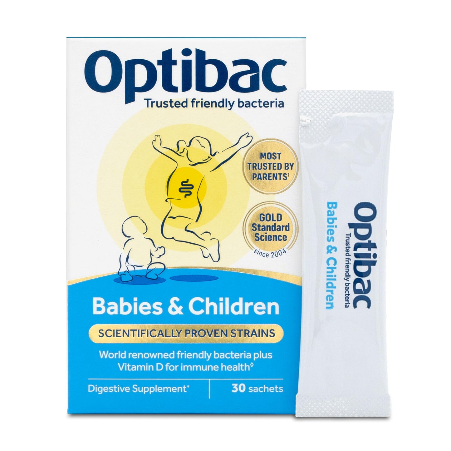 Optibac Probiotics Babies & Children - Kids Probiotic + Vitamin D for Immune Support Powder, 30 Sachets