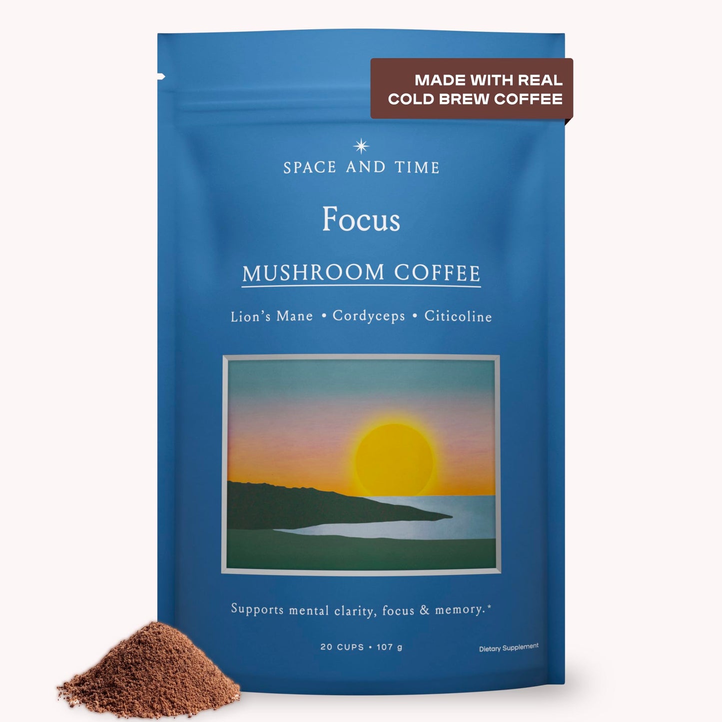 SPACE AND TIME Mushroom Coffee Powder, 3.77 oz