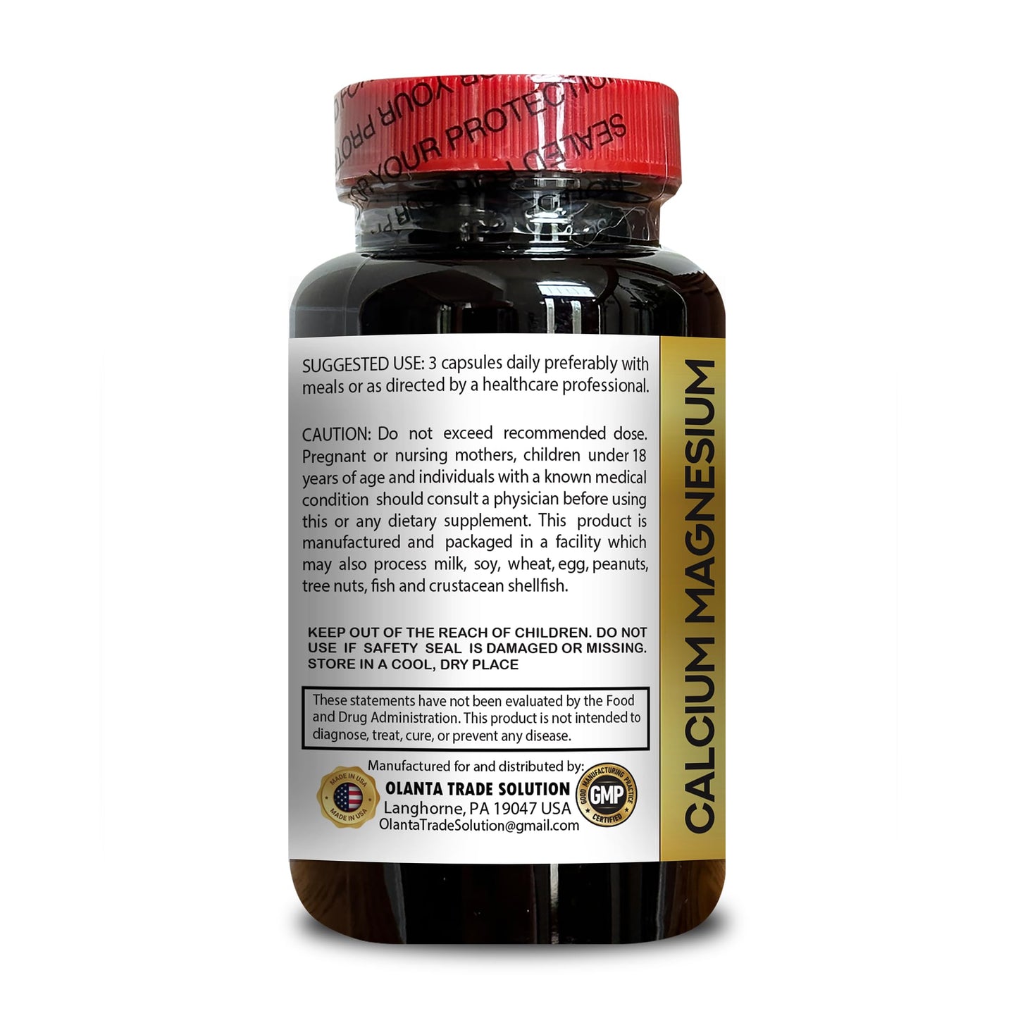OLANTA TRADE SOLUTION Calcium Magnesium Complex Capsules 120 Capsules