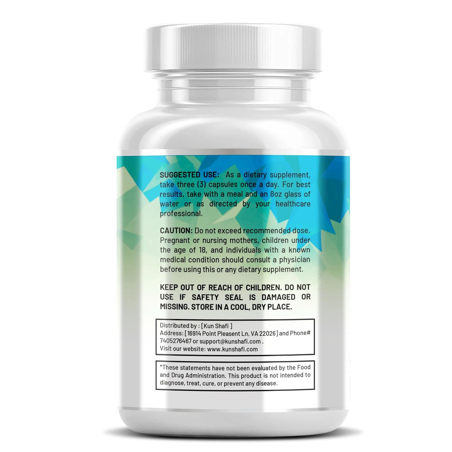 Kun Shafi GABA 750mg, 5-HTP 100mg, L-Tryptophan, L-Theanine, Ashwagandha, SAM-e, L-Glycine-Mood Support Vitamins for Women and Men with L-Tyrosine, S-Adenosy, L-Methionine 90 Capsules