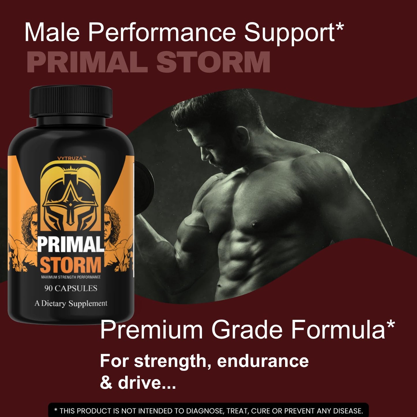 VYTRUZA Primal Storm Advanced T-Boost Formula Test Support Capsules 90 Count