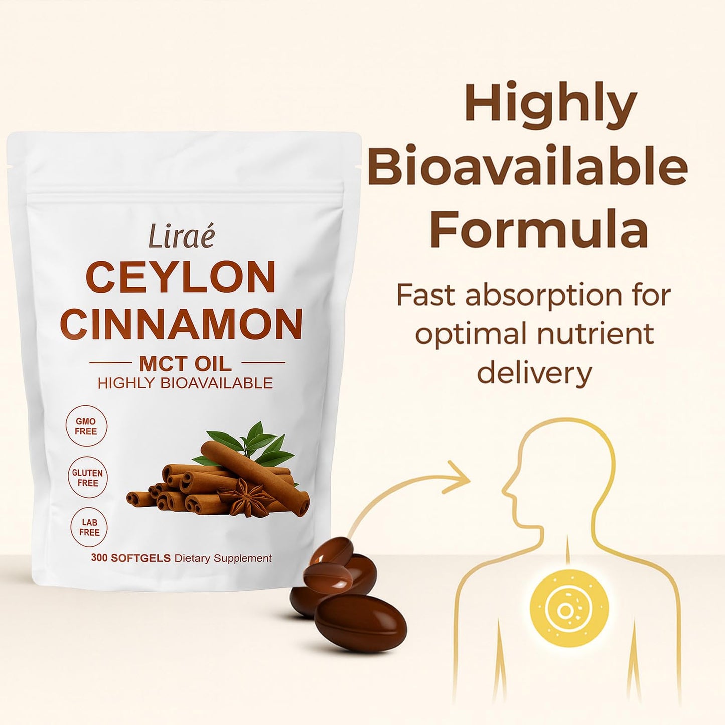 YLOTRE Lirae Ceylon Cinnamon 300 Capsules