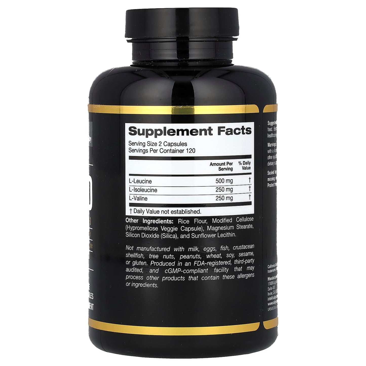 California Gold Nutrition Sport Micronized BCAA Branched Chain Amino Acids, 240 Veggie Capsules