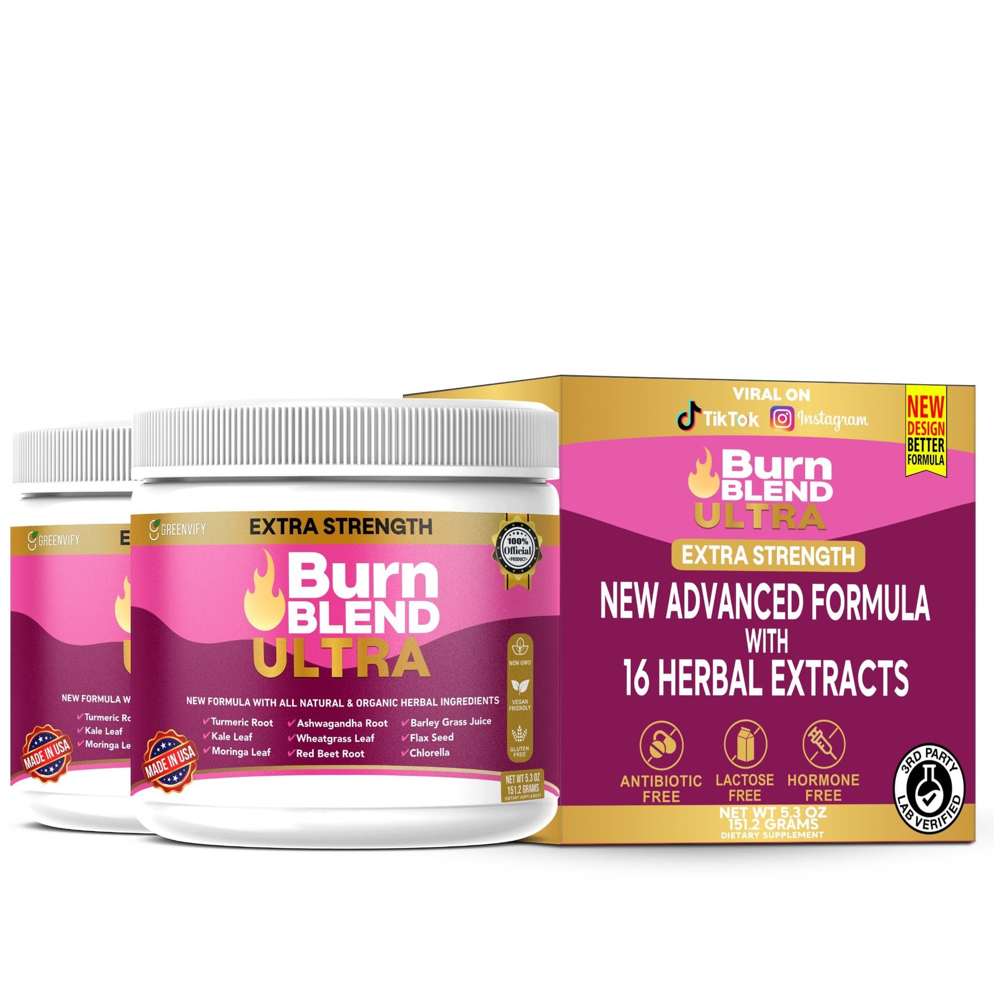 GREENVIFY Extra Strength Burn Blend Powder Capsules, 60 Count