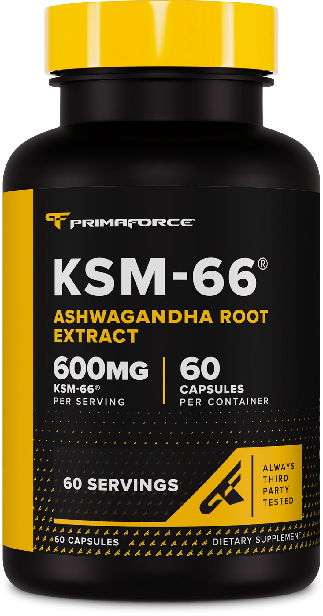 Primaforce KSM-66 Ashwagandha Root Extract (600mg) Capsules, 60 Count
