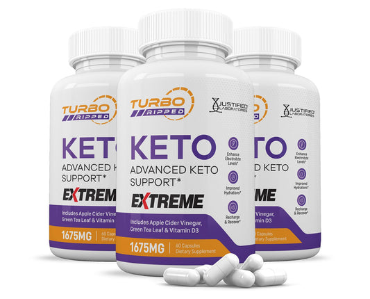 Justified Laboratories Turbo Ripped Keto ACV Extreme Capsule, 180 Capsules