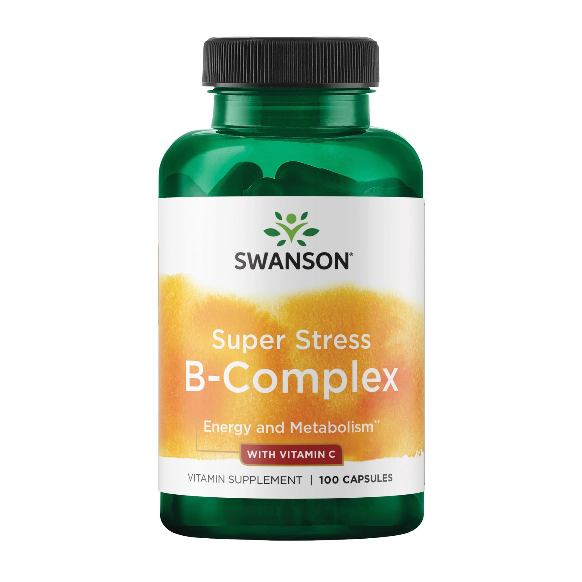 Swanson Super Stress B-Complex with Vitamin C, 100 Capsules