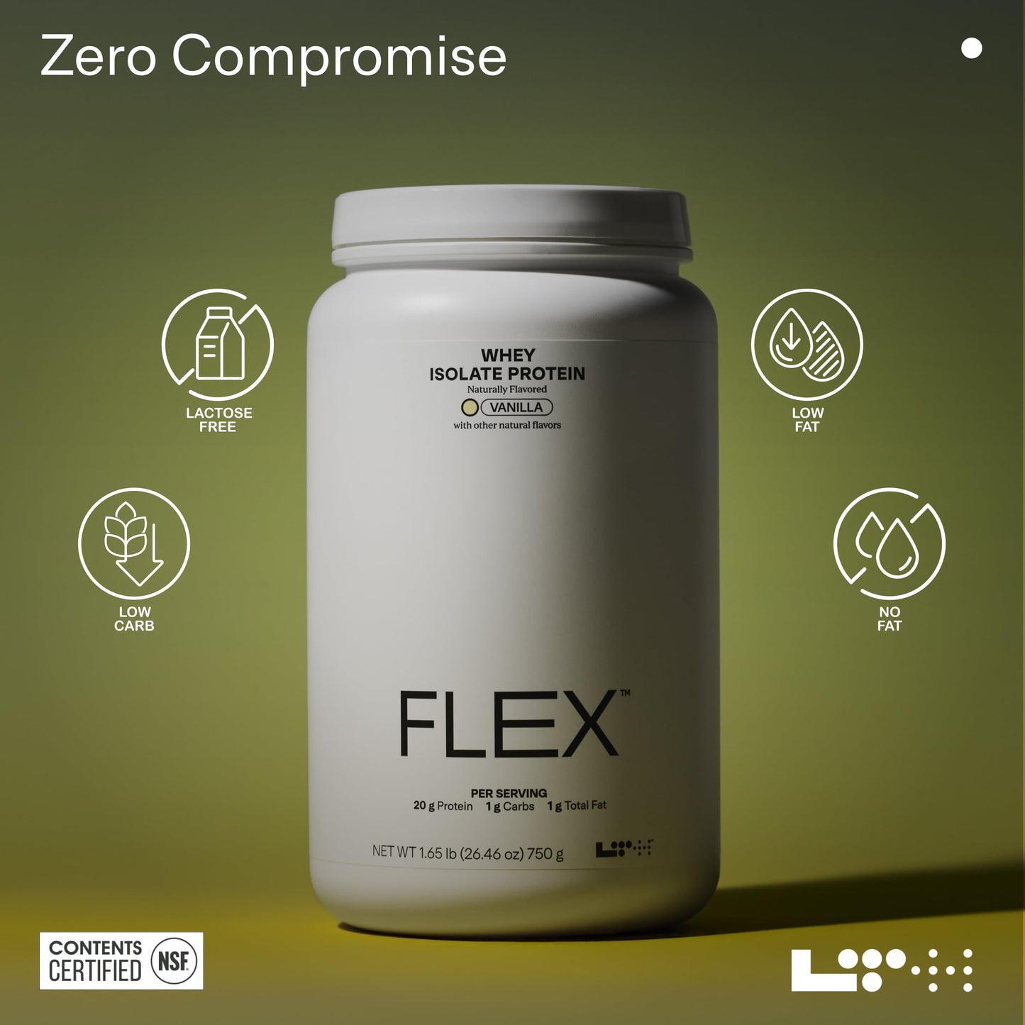 LTH Flex Whey Protein Isolate Powder, Vanilla, 1.65 lb