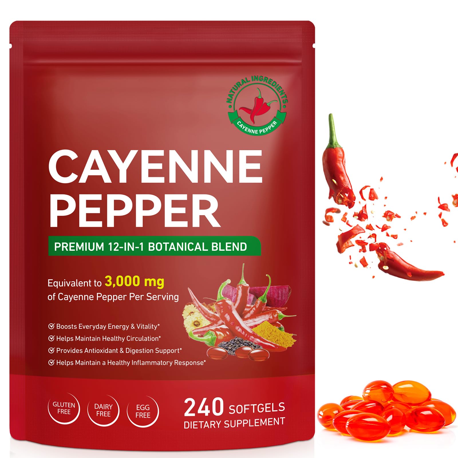 Daiasns Cayenne Pepper Softgels 240 Softgels