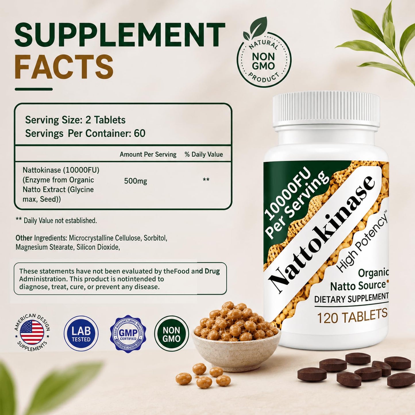 Shileoo Nattokinase Supplement 10000FU Capsule, 1 Count
