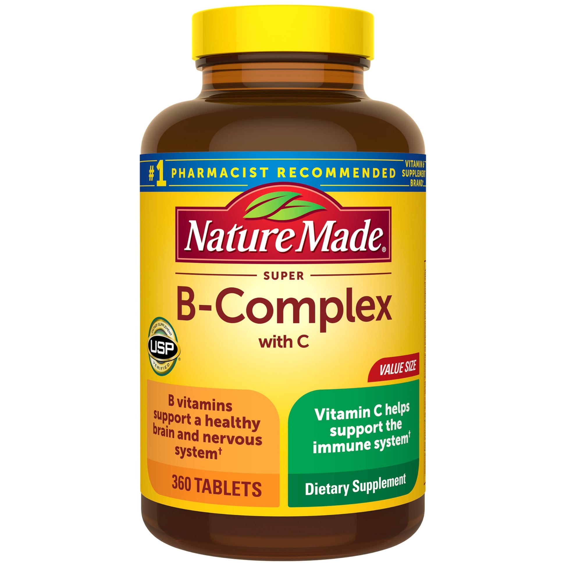 Nature Made Super B Complex with Vitamin C & Folic Acid Tablets 360