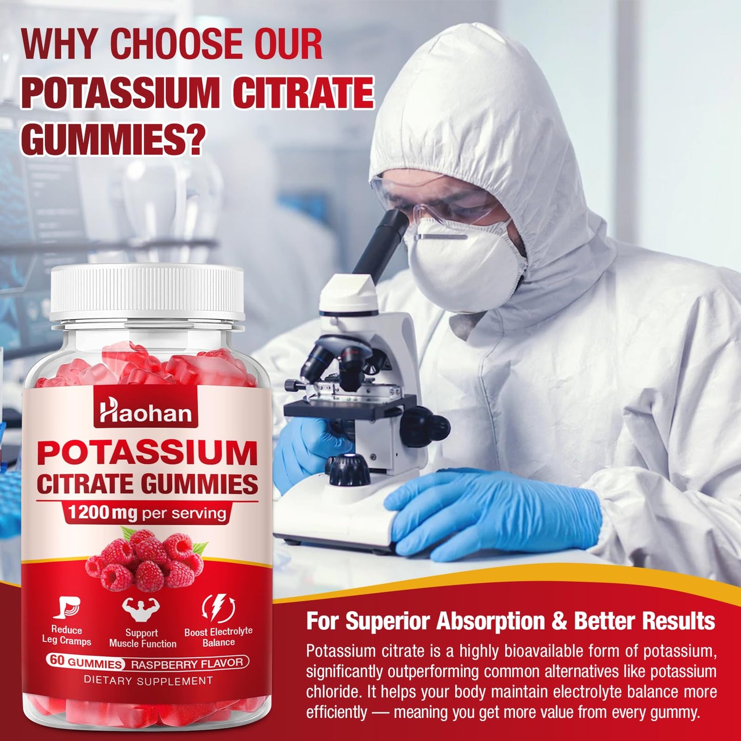 Haohan Potassium Citrate Gummies 60 Count