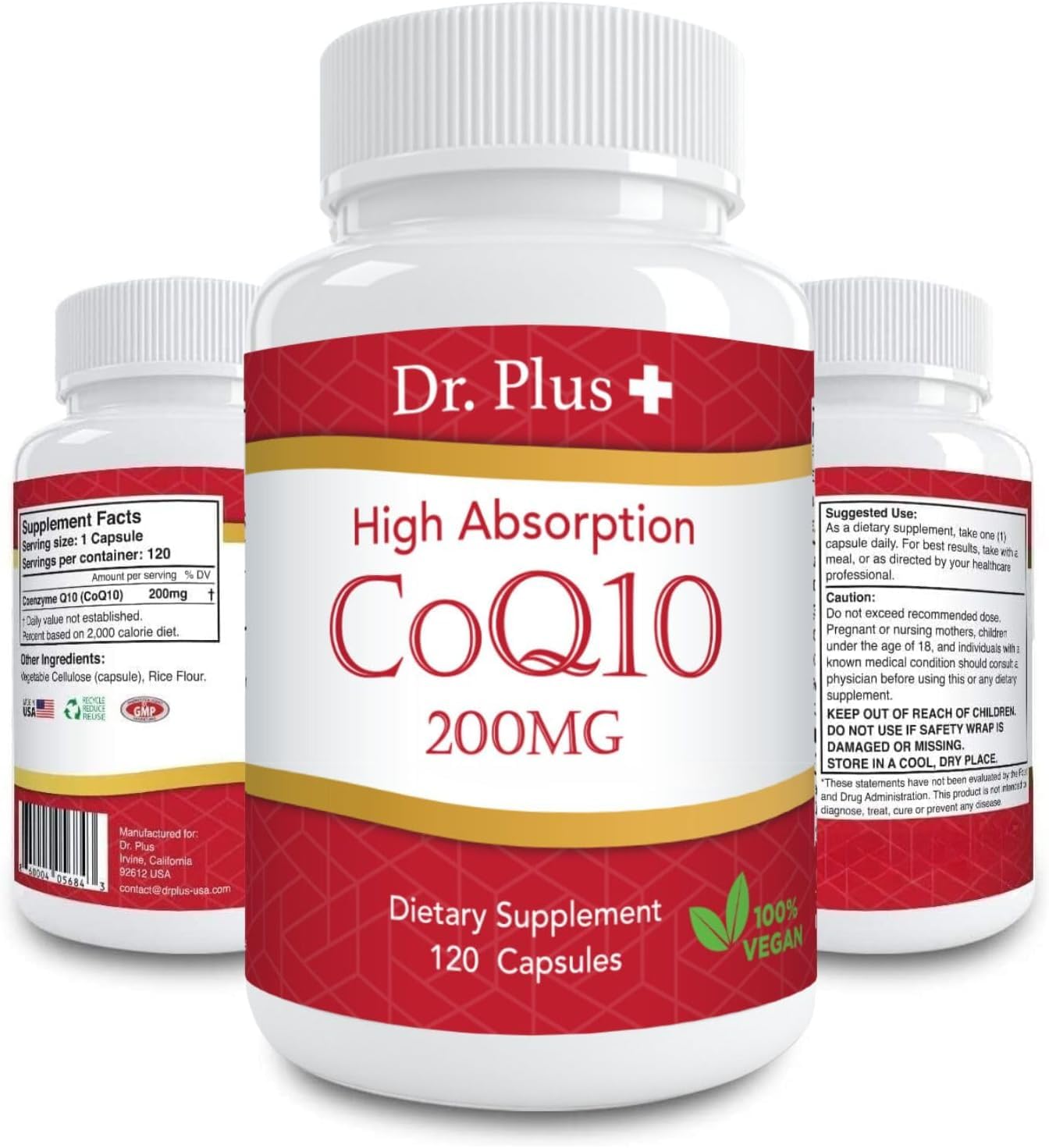 Dr.Plus Formula CoQ10 200mg High Absorption Capsule, 120 Count