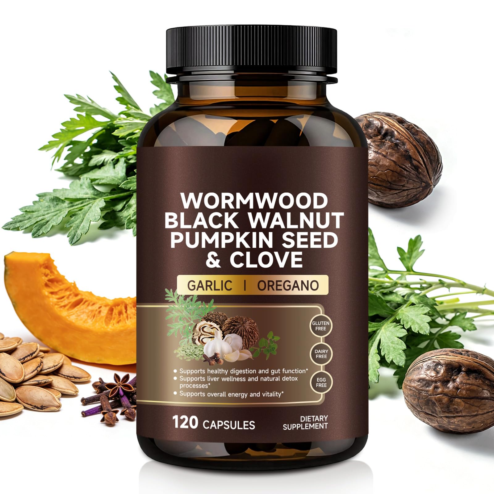 VOFANK Wormwood Black Walnut Clove Capsules 120 Capsules
