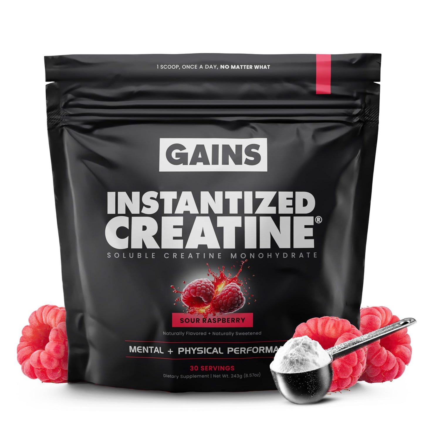 GAINS IN BULK Instantized Creatine Monohydrate Powder 30 Servings