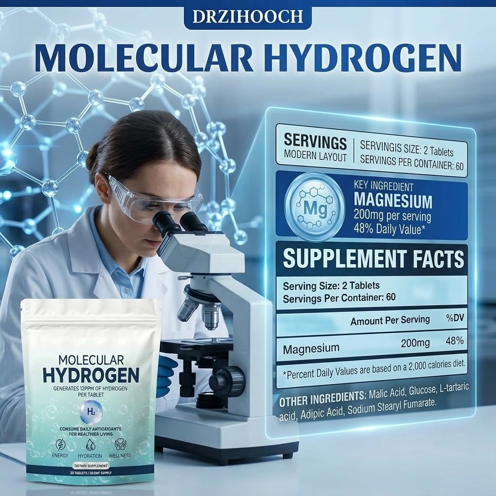 MIAUHSNU Hydrogen Water Tablets with Magnesium, 1 Count