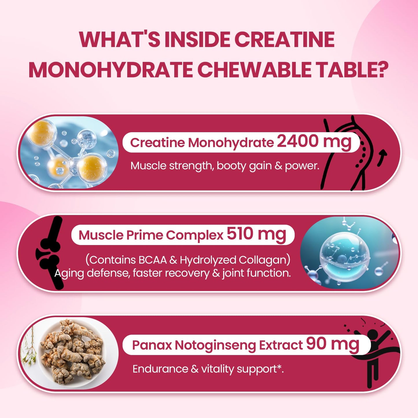 Zeylamum Creatine for Women Chewable 180 Count