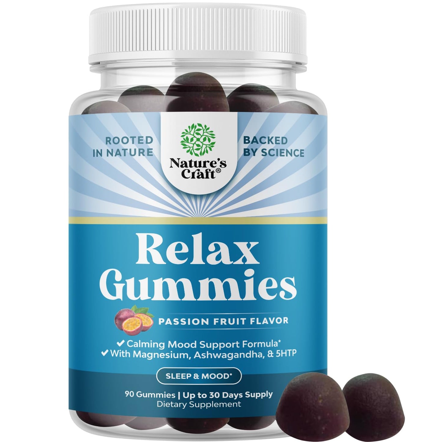 Natures Craft Pure Calm and Relaxing Magnesium Supplement Gummy 90 Count