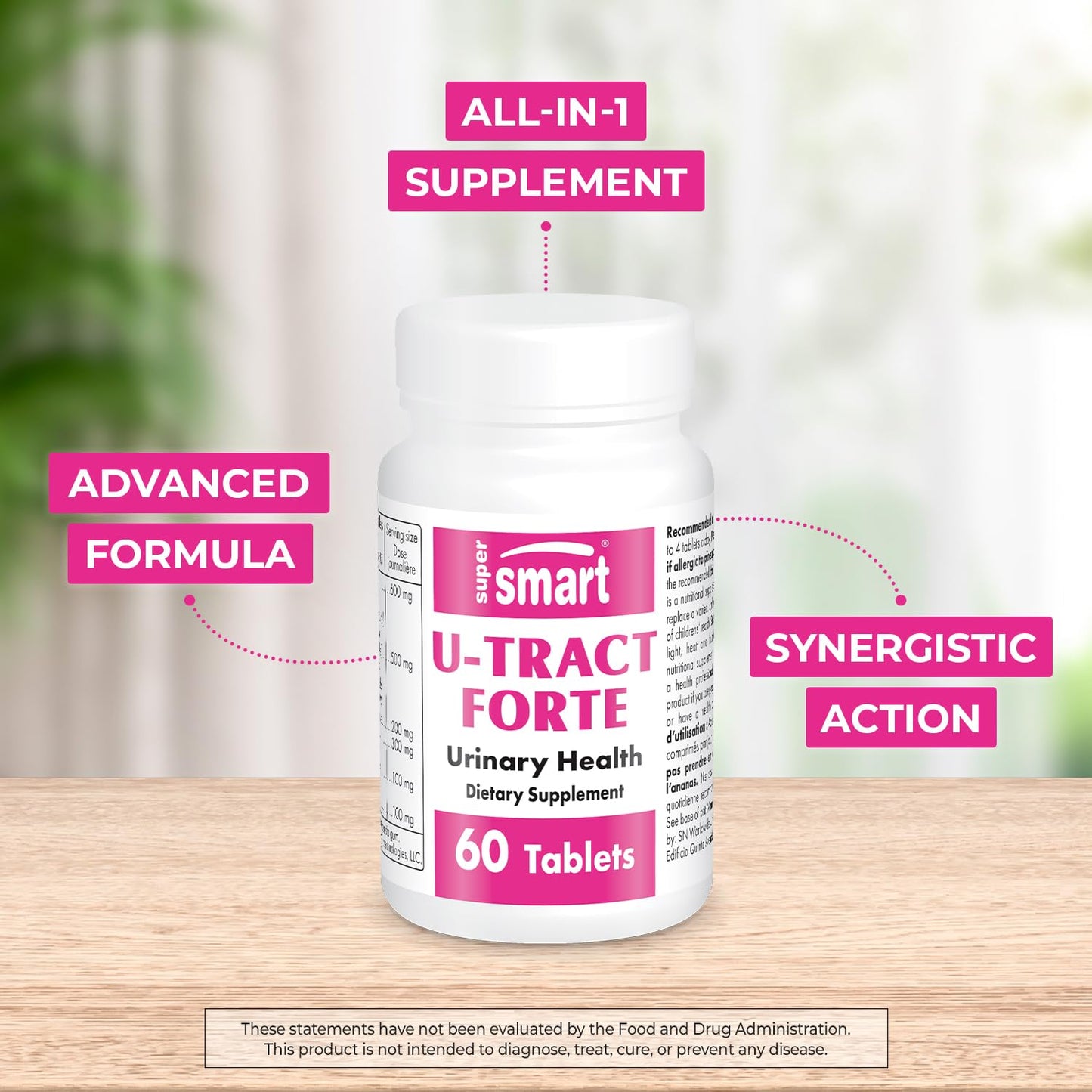 Supersmart U-Tract Forte with D-Mannose & Bromelain 60 Tablets