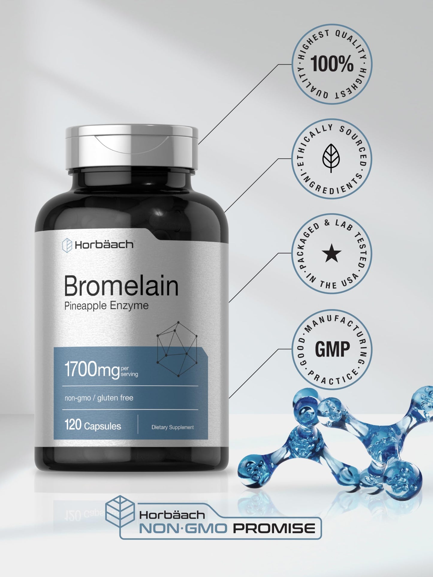 Horbäach Bromelain 1700 mg 120 Capsules