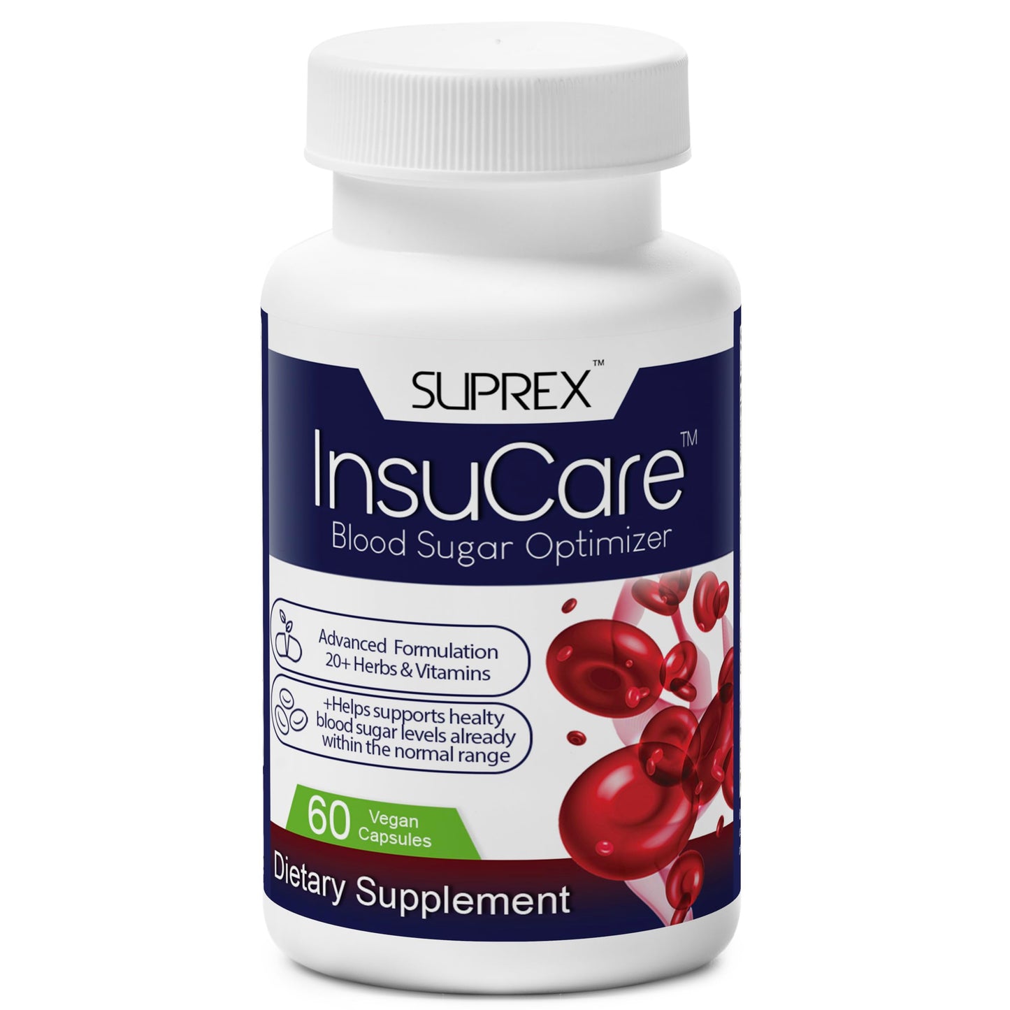 suprex InsuCare Plant-Based Formula with Cinnamon & Gymnema Sylvestre Capsules, 60 Count