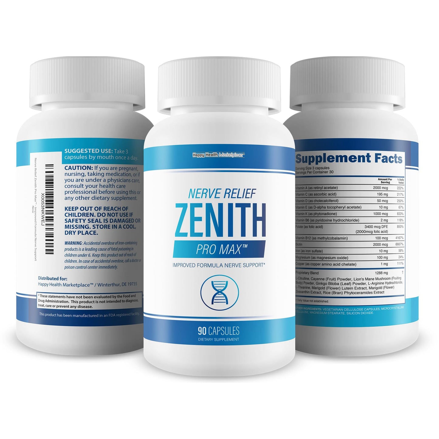 Happy Health Marketplace Nerve Relief Zenith Pro Max Capsule 90 Count